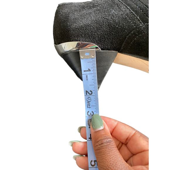 Joie Baler Black Suede Pointed Toe Western Kitten Heel Ankle Boots Size 6 1/2 - Picture 10 of 11